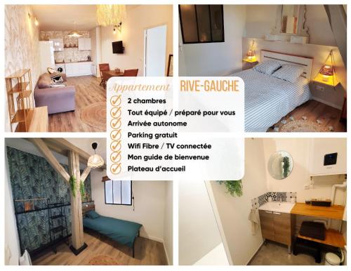 "Le Rive-Gauche" appartement tout équipé, 2 chambres à 2 pas de la gare -- WiFi - TV connectée