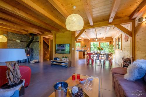 Jagatud salong / TV-ala, Chalets des Aravis Kitz et Buhel avec Jacuzzi 12 et 15 personnes in Les Villards-sur-Thones (Rhone-Alpes)
