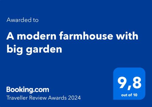 A modern farmhouse with big garden
