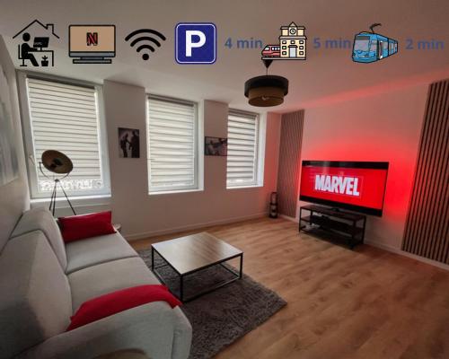 Duplex Ciné Cosy - Hyper Centre 5min Gare, Valenciennes