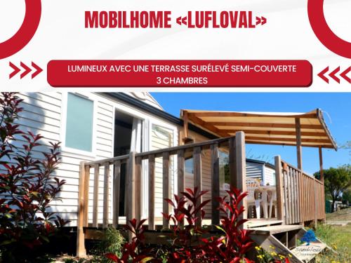 Mobilhome Lufloval LUMINEUX AVEC UNE TERRASSE SURÉLEVÉ SEMI-COUVERTE - 3 CHAMBRES - Camping - Sigean