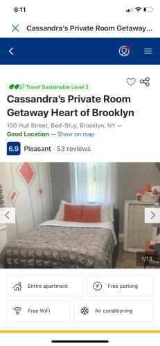 Cassandra’s Private Room Getaway Heart of Brooklyn