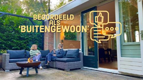 Balkons/terase, Veel eigen en omheinde grond in dit luxe huisje! in Vaterene