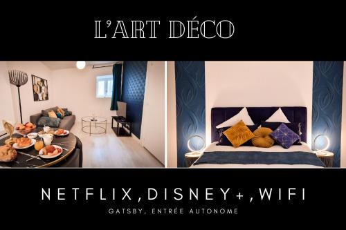 L'Art Déco 3 étoiles Wifi, Netflix, Disney, Coeur de Bastide - Apartment - Villefranche-de-Rouergue