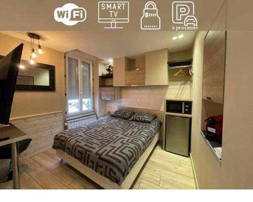 RDC 1 - Chambre meublée au cœur du centre ville de Montluçon - WIFI et NETFLIX - Location saisonnière - Montluçon