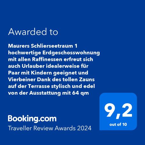 Maurers Schlierseetraum 1 hochwertige Erdgeschosswohnung mit allen Raffinessen erfreut sich auch Urlauber idealerweise für Paar mit Kindern geeignet und Vierbeiner Dank des tollen Zauns auf der Terrasse stylisch und edel von der Ausstattung mit 64 qm