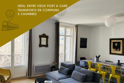Magnifique Appartement T4 90 M2 très bien situé 2 min Vieux port et Gare St Charles - Location saisonnière - Marseille