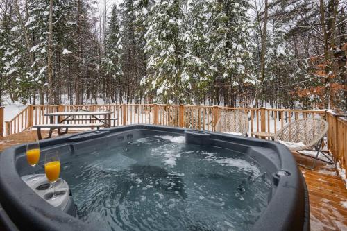 Karstais baseins, Chalet AuCalm - Spa in Chertsey (QC)