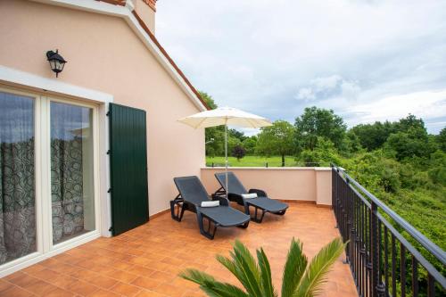 Erkély/terasz, Villa Milka Charming family villa near Rabac in Marici