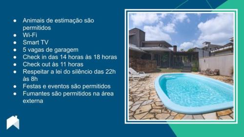 Casa com churrasq, piscina e Wi-Fi em Criciuma SC