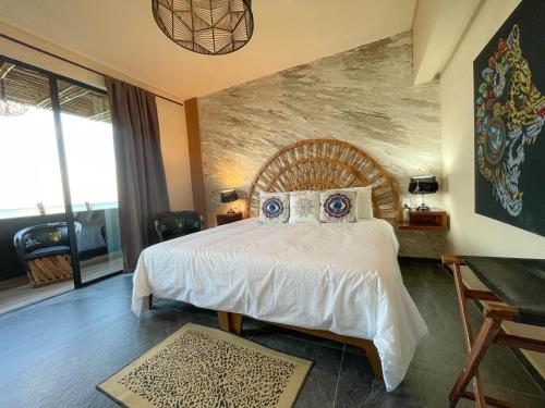 Chambre double, deluxe, vue sur la mer, balcon