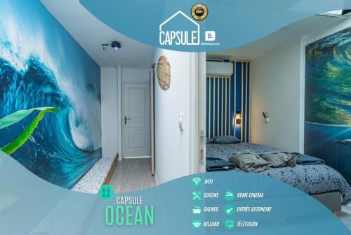 Capsule océan - Jacuzzi - Billard - Netflix - 2 Chambres - Cuisine - Location saisonnière - Valenciennes