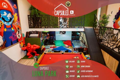 Capsule Luna Park - Jacuzzi - Sauna - Jeux & Arcades - Billard - Netflix & Home cinéma -, Valenciennes