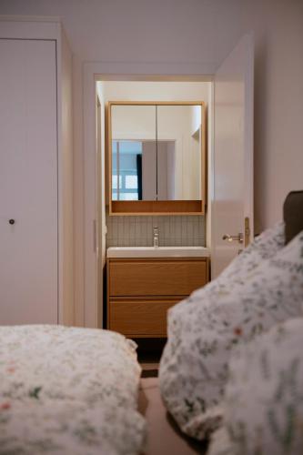 浴室, Charmante Ferienwohnung in der Altstadt in 萊希河畔蘭茨貝格