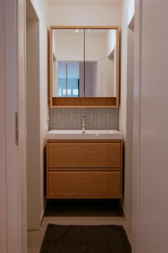 浴室, Charmante Ferienwohnung in der Altstadt in 萊希河畔蘭茨貝格