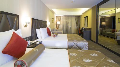 1 double bed, 1 twin bed, 1 sofa bed