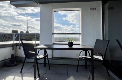 شرفة/ تراس, PISO SUPERIOR - Exklusives Apartment an der Promenade mit Rheinsicht & Loggia in Emmerich am Rhein