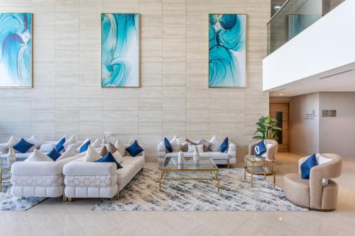 Shared lounge/TV area, Holiday Studio In JVC 0107, Dubai near Jumeirah Village Triangle