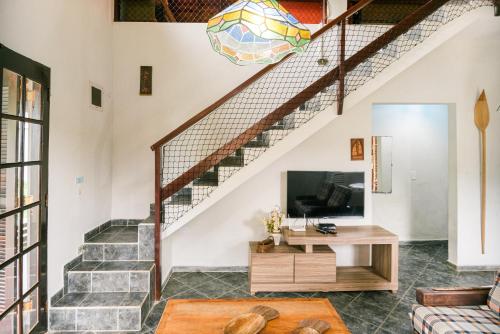 Közös társalgó / TV, Recanto do Oscar 150m do mar Ubatuba in Praia da Lagoinha