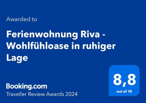 Ferienwohnung Riva - Wohlfühloase in ruhiger Lage