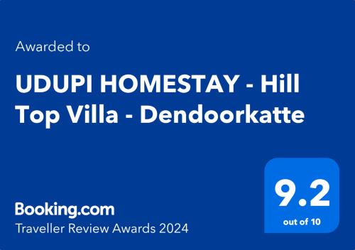 UDUPI HOMESTAY - Hill Top Villa - Dendoorkatte