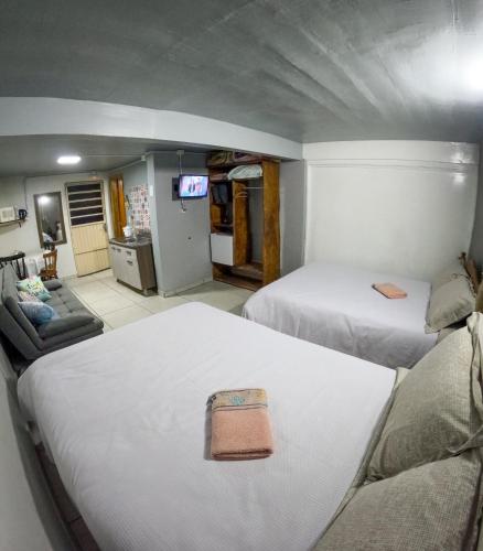 2 double beds, 1 sofa bed