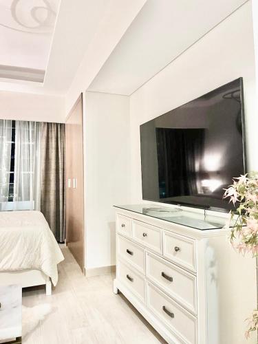 Shared lounge/TV area, Dubai Galaxy in Azizi Riviera Luxury Studio in Nad Al Sheba