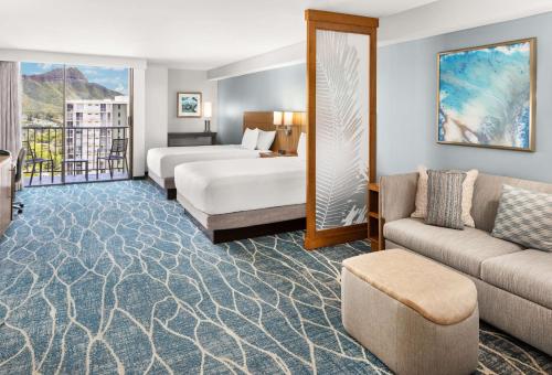 Specialty Queen Room with Two Queen Beds with Sofa Bed and Mountain View