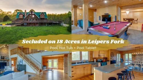 Secluded 18-Acres with Pool Hot Tub Pool Table