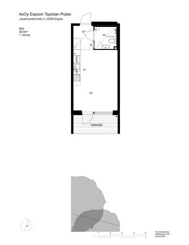 Floor plans, Hieno yksio Tapiolan urheilupuistossa. in Nuuksio