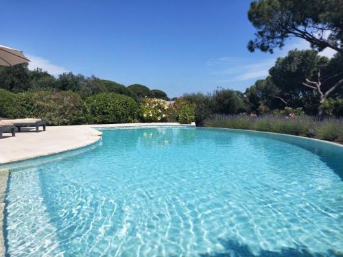 villa coucourelle sainte maxime vue large jardin piscine à débordement - Accommodation - La Garonnette-Plage