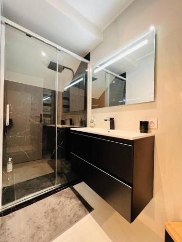 Душ, Appartement Élégant, Climatisation et Piscine (Appartement Elegant, Climatisation et Piscine) in Етамп