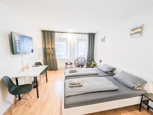 ALFA Apartment Stuttgart Mitte 2 Zimmer City-Lage Berliner Platz Balkon Netflix Küche WM l 2BR 5 Beds 6 People l Fully equipped Kitchen & Bathroom, Stoccarda (foto 5)