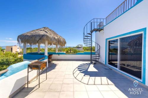 Bayview Home with Office Rooftop and Palapa Tower in El Sargento, Mexico