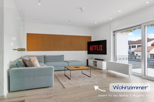 共用Lounge/電視區, 1-6 Personen - Parkplatz - Terrasse - Küche - WLAN - Balkon (1-6 Personen - Parkplatz - Terrasse - Kuche - WLAN - Balkon) in 哈斯洛赫