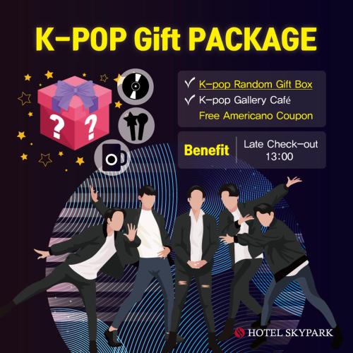 [K-pop gift PKG] Standard Double Room with K-pop goods & Lucky ducky drink coupon & Late Check out 1pm