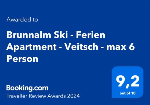  Brunnalm Ski - Ferien Apartment - Veitsch - max 6 Person in Niederaigen