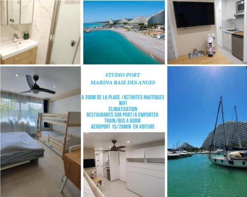 Studio Marina baie des Anges, 3 lits,clim, plages - Location saisonnière - Villeneuve-Loubet