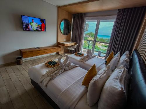 Habitación 2 camas, deluxe, grand, vistas al mar