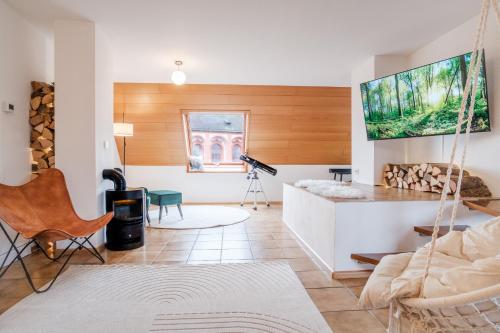 NEU Deluxe Suite Münsterblick, Maisonette, Kingsize Bett, Küche, Netflix, Aussicht, E-Kamin