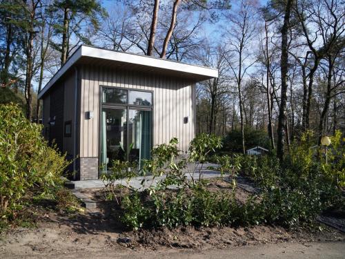 Tiny house with a decorative fireplace near the Veluwe