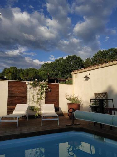 Chambre studio independante au calme avec piscine et climatisation - Saint-Brès
