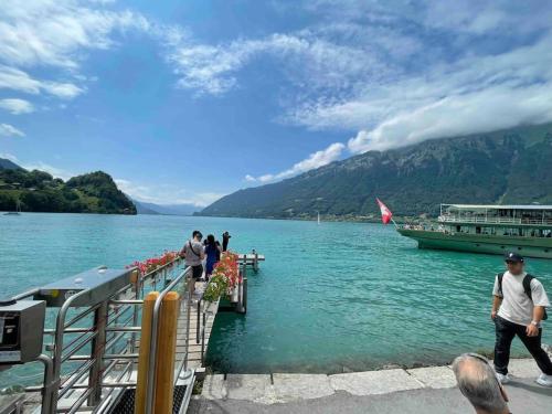 Romantic Swiss Alp Iseltwald with Lake & Mountains