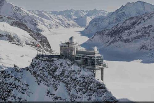 Romantic Swiss Alp Iseltwald with Lake & Mountains