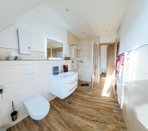 浴室, Ferienwohnung - Riesling Ambiente - im Weingut Andries in 恩斯特