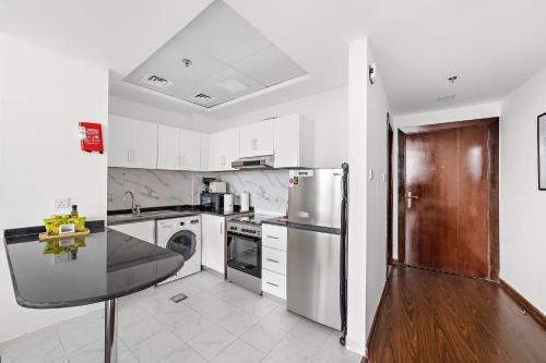 Kitchen, Silkhaus Binghatti Pearl Tower | Luxury Studio in Dubai Silicon Oasis