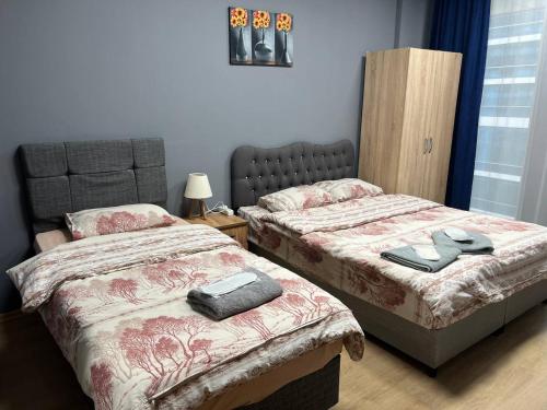 1 king bed, 1 twin bed, 1 sofa bed