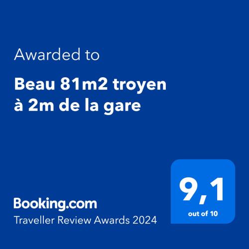 Beau 81m2 troyen à 2m de la gare - Location saisonnière - Troyes