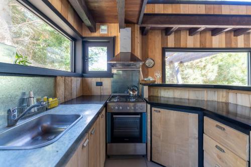 廚房, SIETEFLORES Lodge Casas in 聖馬丁德洛斯安第斯