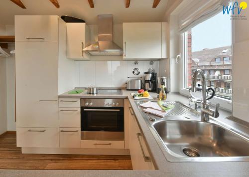 廚房, Uns to Hus - Ferienwohnung Suennupgang in 尤斯特